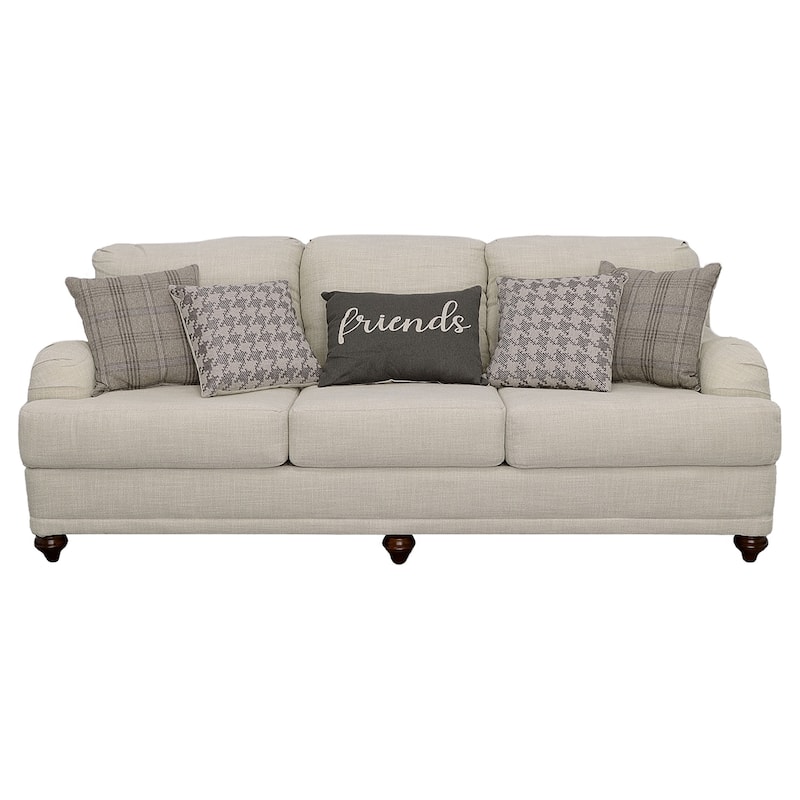 Glenn Transitional Upholstered English Arm Sofa Set