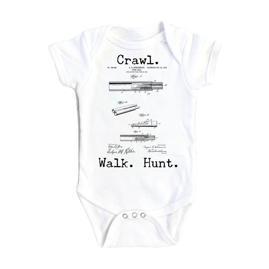 Duck Hunting Patent - Baby Boy Girl Clothes Infant Bodysuit Funny Cute Newborn