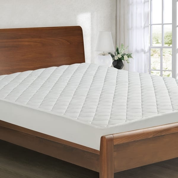 slide 2 of 8, All-In-One All Season Reversible Cooling & Warming Fitted Mattress Pad - White