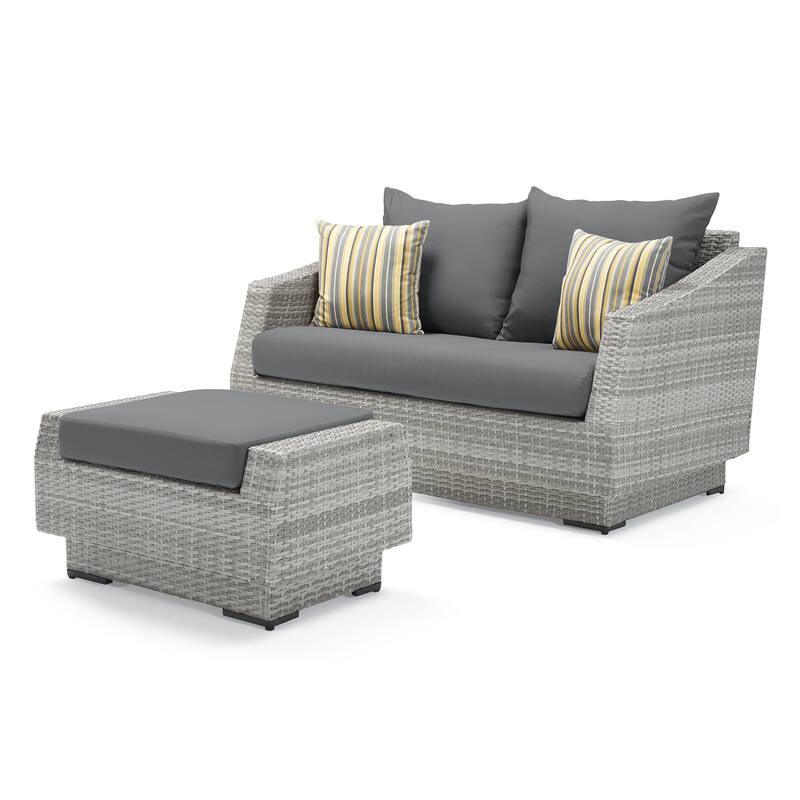 Cannes 5 Piece Sunbrella Outdoor Patio Love & Club Seating Set