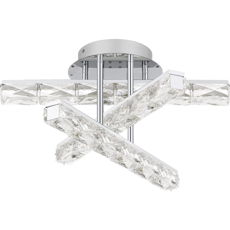 Comet Integrated LED Polished Chrome Semi-Flush Mount