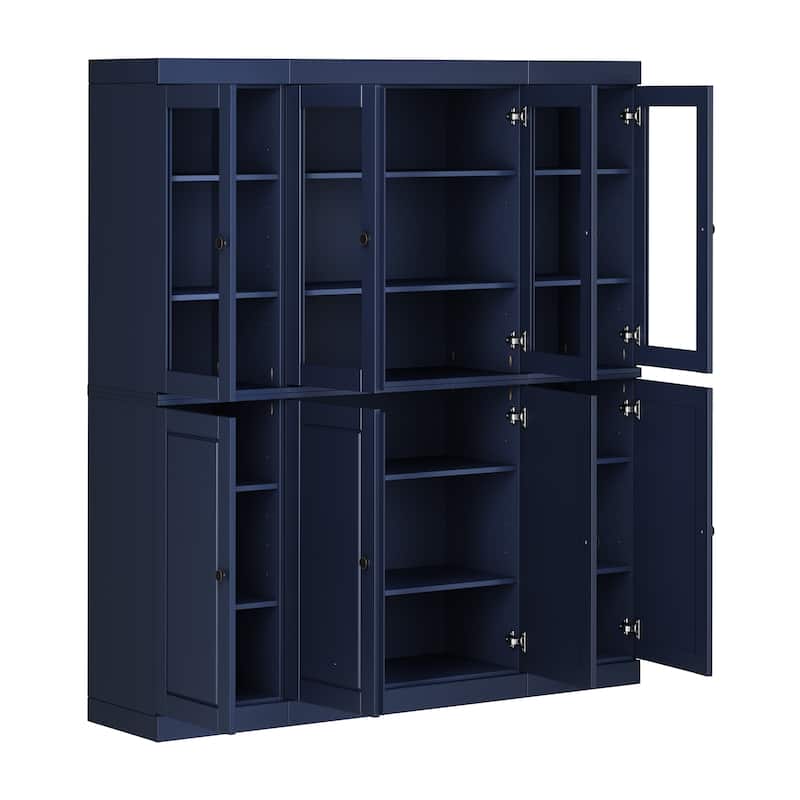 Palace Imports 100% Solid Wood 65" Kitchen China Pantry Cabinet - 65" x 71.5"