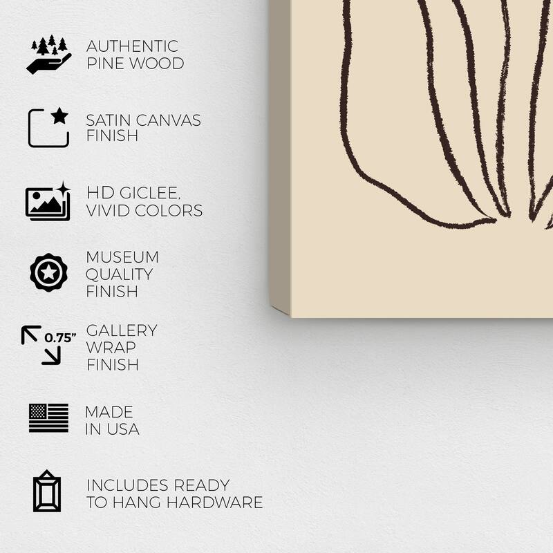 Wynwood Studio Canvas Floral and Botanical Palms Minimalist Black and Modern & Contemporary Wall Art Canvas Print