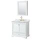 Option White / White Carrara Marble Top / Brushed Gold