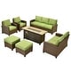 preview thumbnail 19 of 28, HOOOWOOO 7-piece Outdoor Wicker Rattan Patio Conversation Set with Fire Pit
