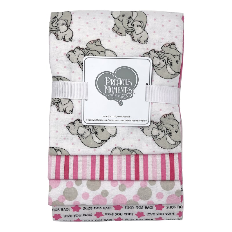 Baby Girls 8 Piece Elephants Baby Gift Set, Bright Pink