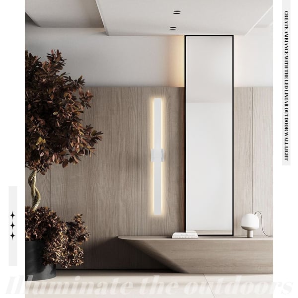 dimension image slide 7 of 13, Aluminum LED Outdoor Wall Sconce Black Exterior Wall Light (1 / 2Pack)