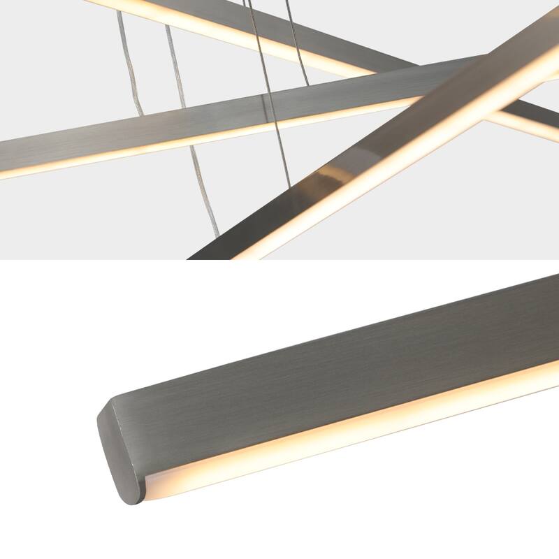Modern LED Chandelier, Hanging Pendant Light, 3-Light Cluster Pendant Light Fixture Integrated Kitchen Lighting for Living Room