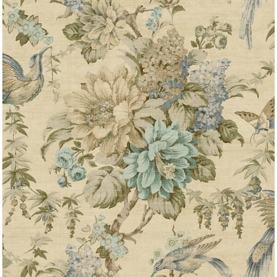 Seabrook Designs Helena Floral Bunch Unpasted Wallpaper - 20.5 in. W x 33 ft. L