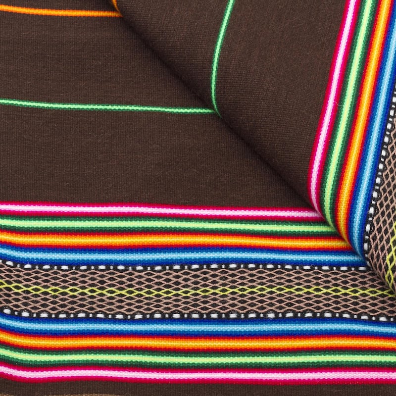 Novica Handmade Andean Festivity In Espresso Throw