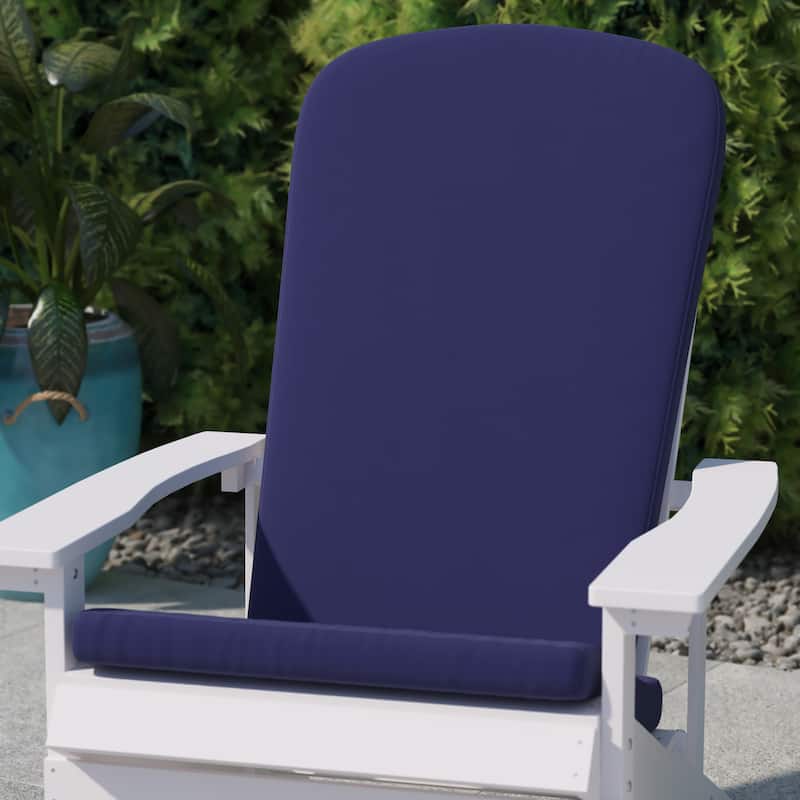 Set of 2 All-Weather High Back Adirondack Chair Cushions - Blue