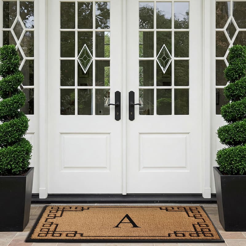 A1HC Natural Coir & Rubber Door Mat, Heavy Duty, Dirt Trapping, Long-Lasting Entrance Doormats,Thick & Durable Outdoor Entry Mat