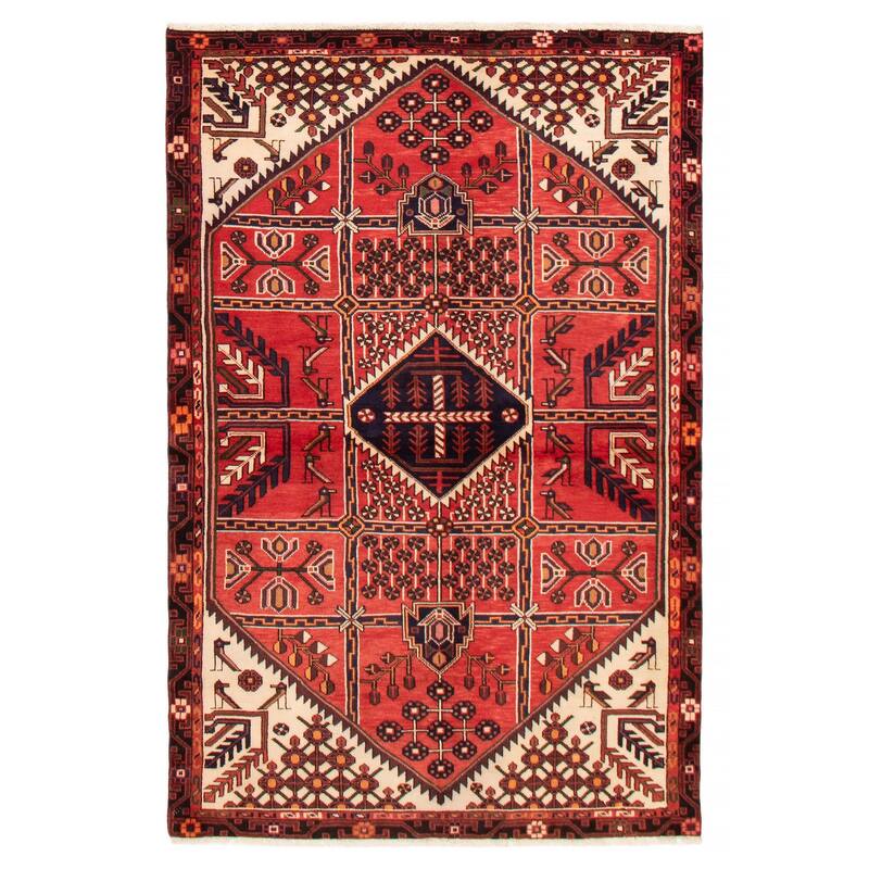ECARPETGALLERY Hand-knotted Andelz Red Wool Rug - 4'8 x 7'1 - Red - 4'8 x 7'1