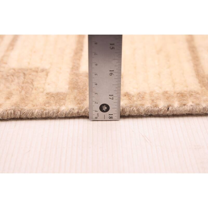 ECARPETGALLERY Hand-knotted Tangier Cream Wool Rug - 5'0 x 7'11