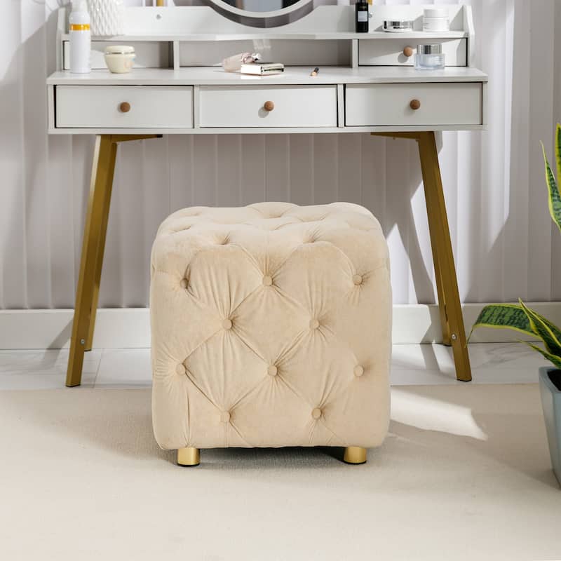 Comfortable Velvet Upholstered Ottoman