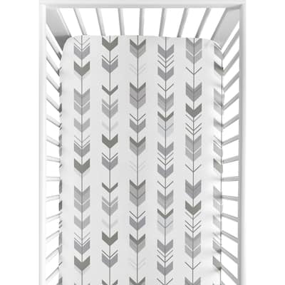 Sweet Jojo Designs Fitted Crib Sheet for the Grey and White Mod Arrow Collection