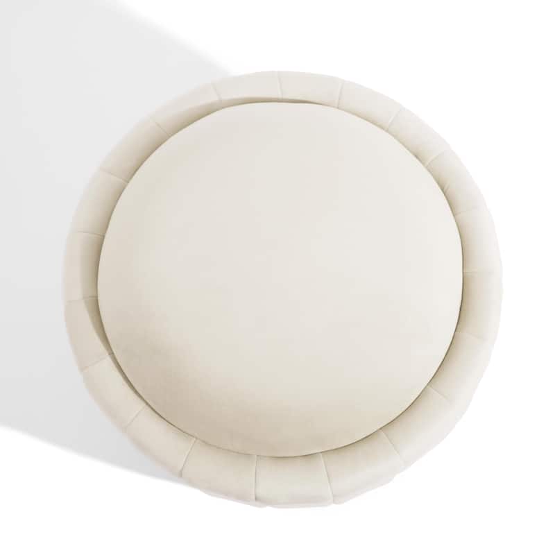 29" Modern Velvet Round Storage Ottoman