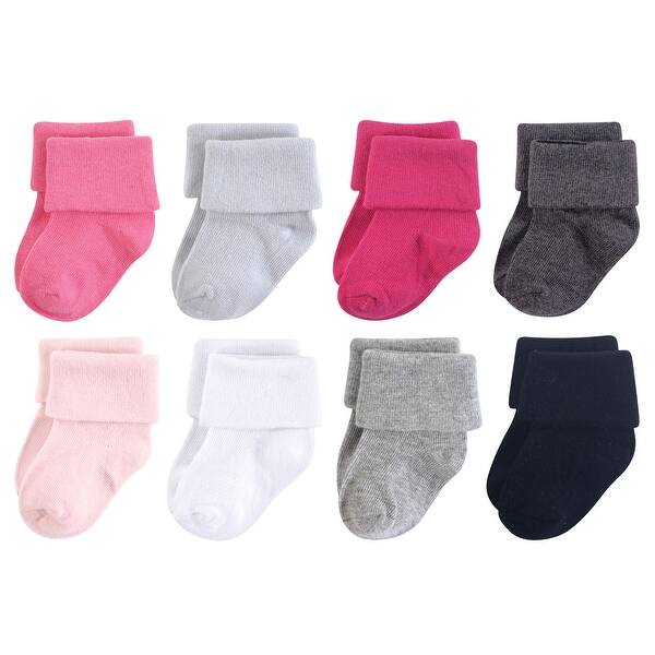 slide 1 of 1, Luvable Friends Baby Girl Fun Essential Socks, Gray Pink Gray Pink - 0-6 Months