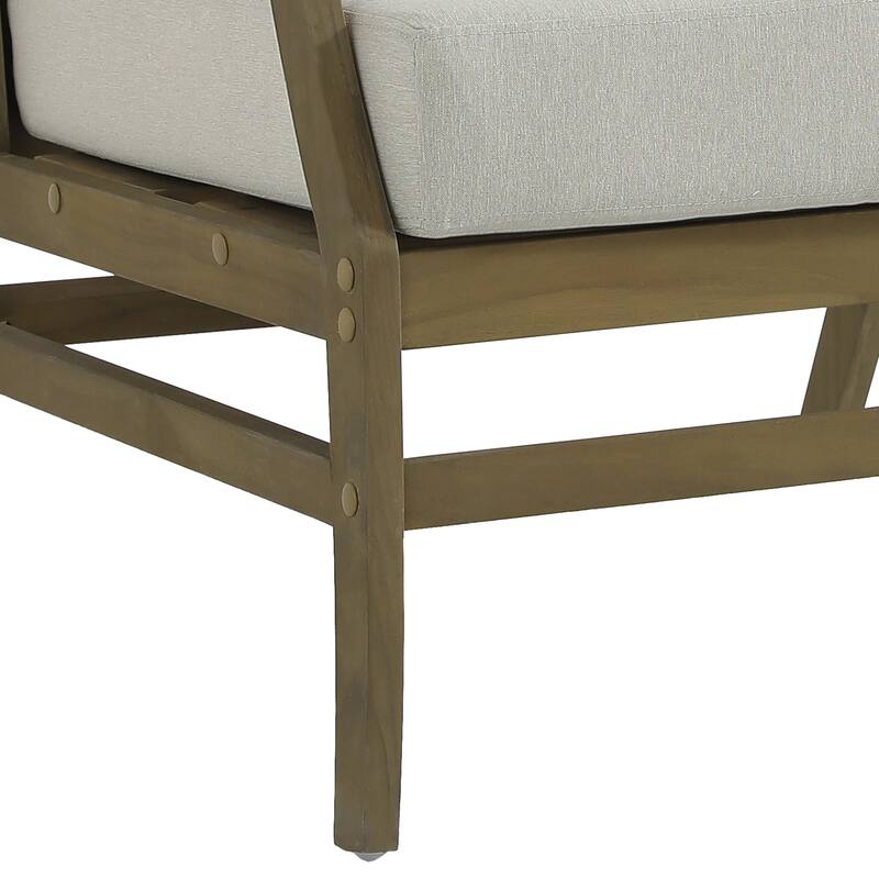 2 Set Patio Teak Wood Outdoor Chair with Cushions