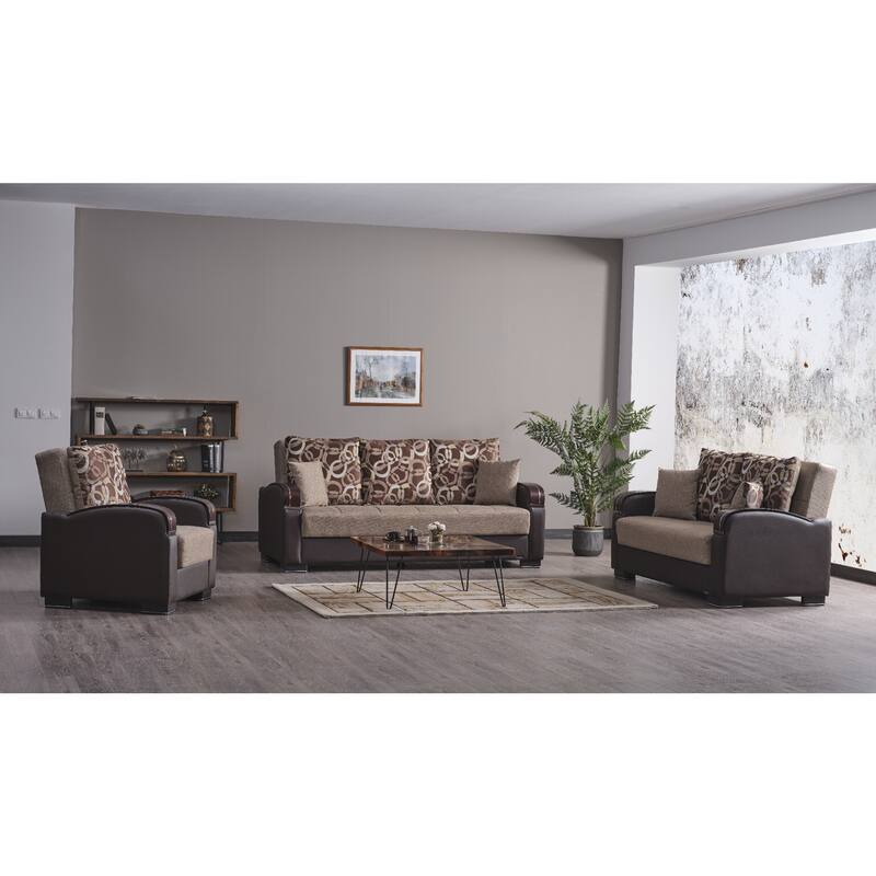 Collection Upholstered Convertible Loveseat With Storage