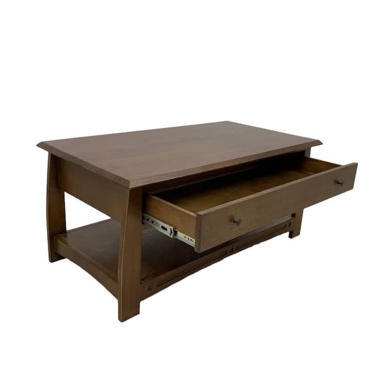 Mission Crofter Style 1 Drawer Coffee Table - Model A32 - Walnut Stain