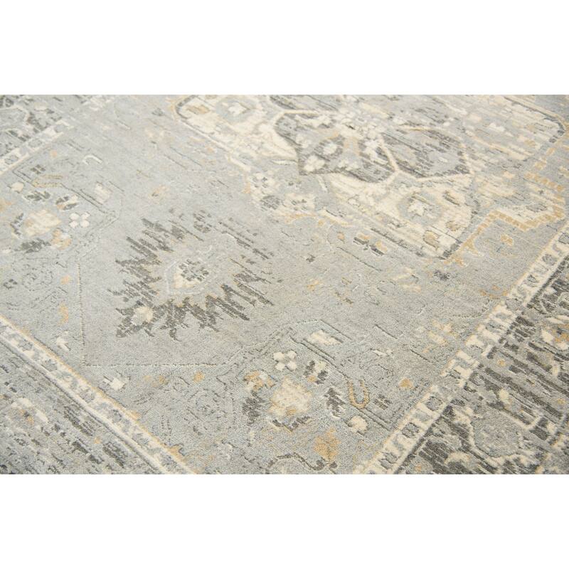 Alora Decor Euphoria Grey Medallion Wool Rug