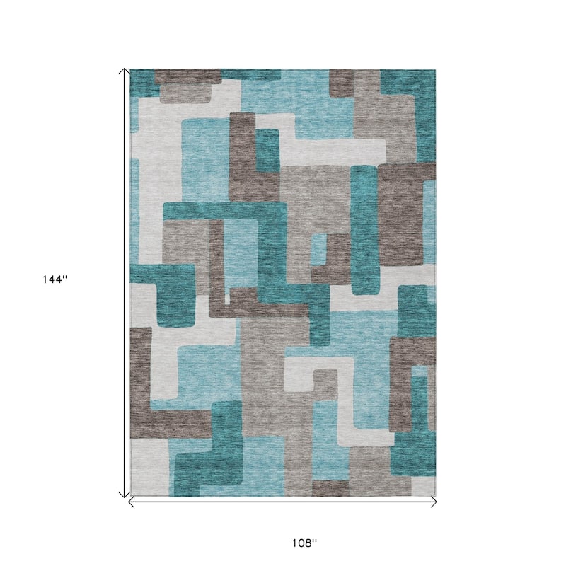 HomeRoots Abstract Transitional Rectangle Outdoor Rug