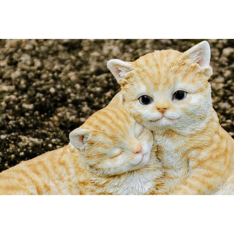 12.25" Couple Kitten Outdoor Garden Statue