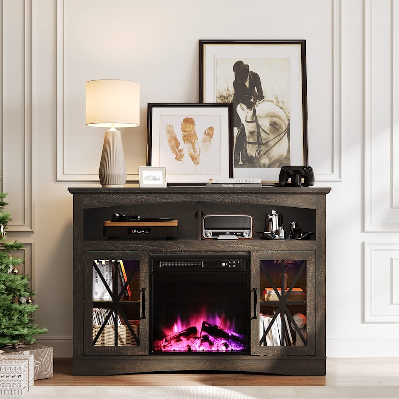 TV Stand with 18'' Fireplace Insert