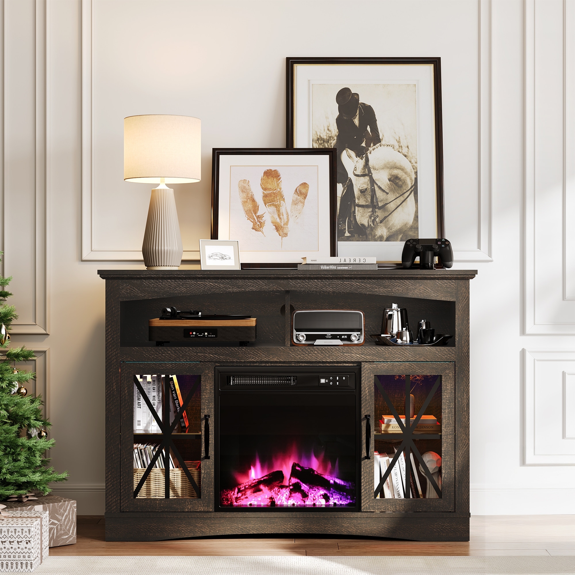 TV Stand with 18'' Fireplace Insert