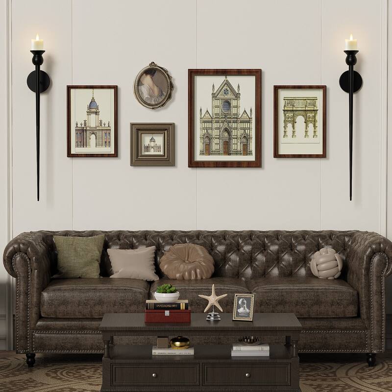 32" Candle Wall Sconce with Battery Operated Candles -Set of 2
