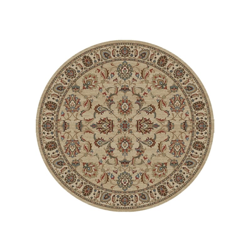 Hometown Ambassador Traditional Area Rug - 7'10" Round - Ivory