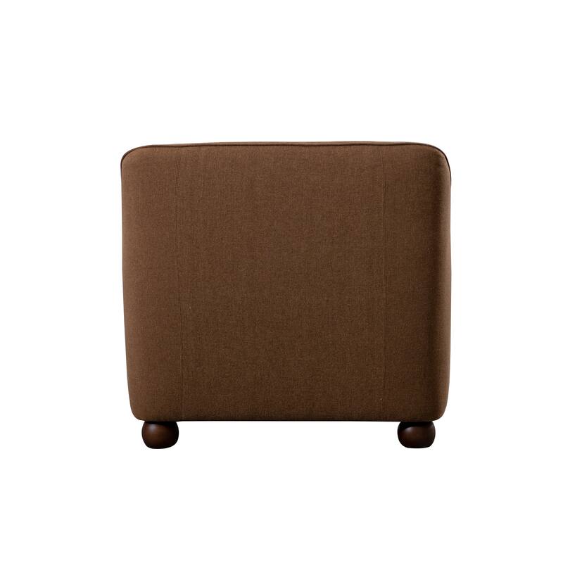 NADAAL STUDIOS Caelanor Accent Chair, Curved Back with Lumbar Cushion in C0 Performance Fabric, Rust