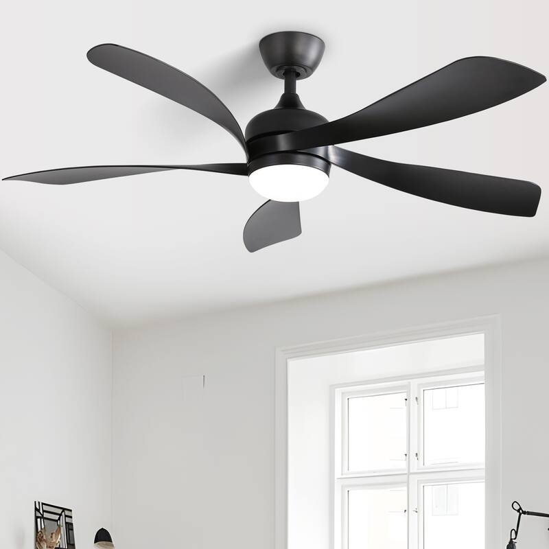 5 ABS Blades Reversible Ceiling Fan, Modern 52 Inch Ceiling Fan with Dimmable LED Light & Remote Control