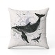preview thumbnail 16 of 23, Whale and Petals Tales Throw Pillow26x26 Faux Suede Blue Green