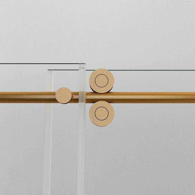 Massa 60" W x 76" H Sliding Frameless Shower Door in Brushed Gold - 60" W x 76" H