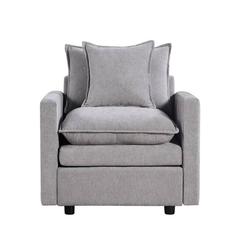 Gray 33.07" Upholstered Arm Chair