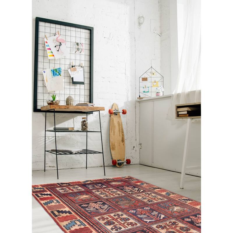 ECARPETGALLERY Hand-knotted Andelz Red Wool Rug - 4'0 x 6'11