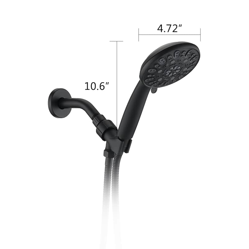 Matt black high pressure multi function with hand held shower faucet