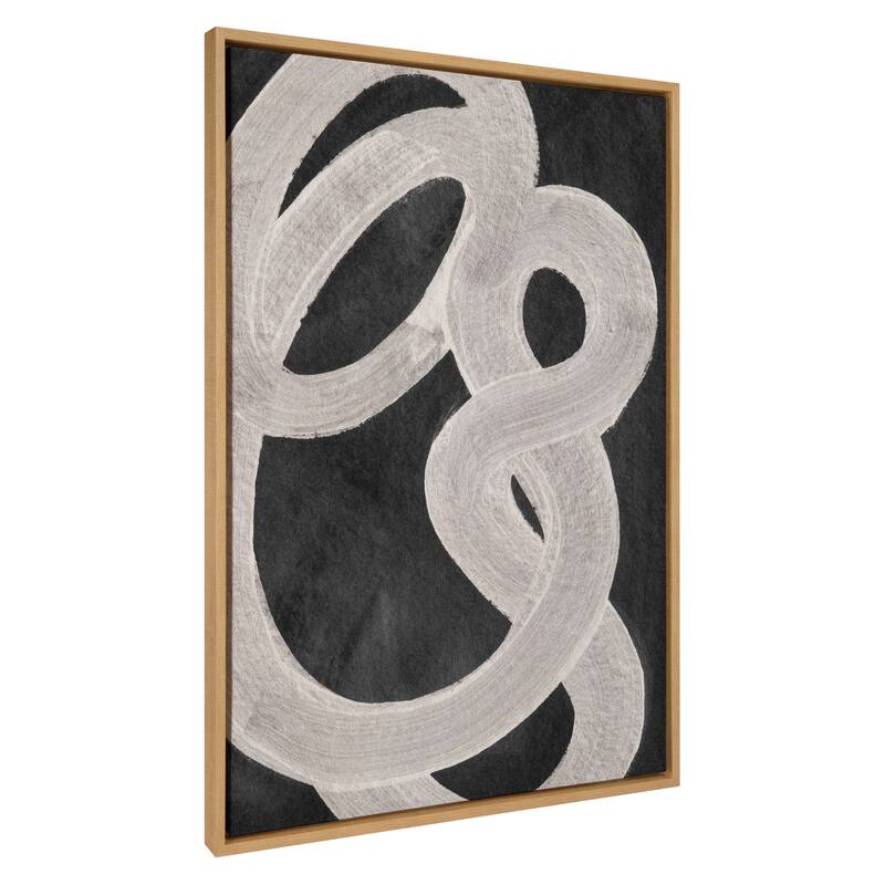 Kate and Laurel Sylvie Japandi 20 Beige Framed Canvas by Rocket Jack - 31.5x41.5 - Natural