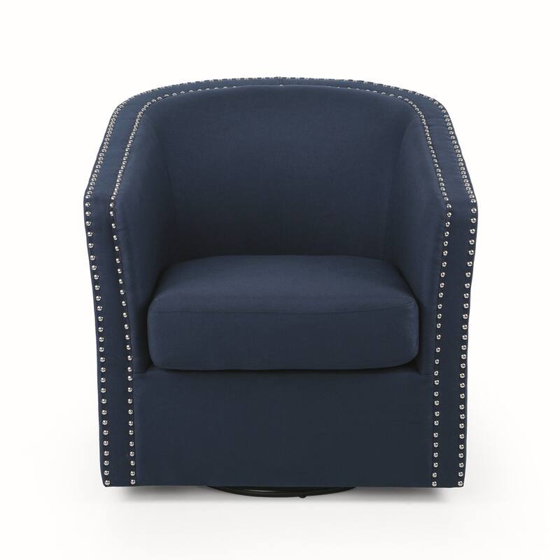 Linen Swivel Chair With Iron Legs