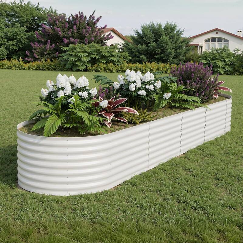3-ft W x 6-ft L x 2-ft H Beige Metal Raised Garden Bed(2-Pack)
