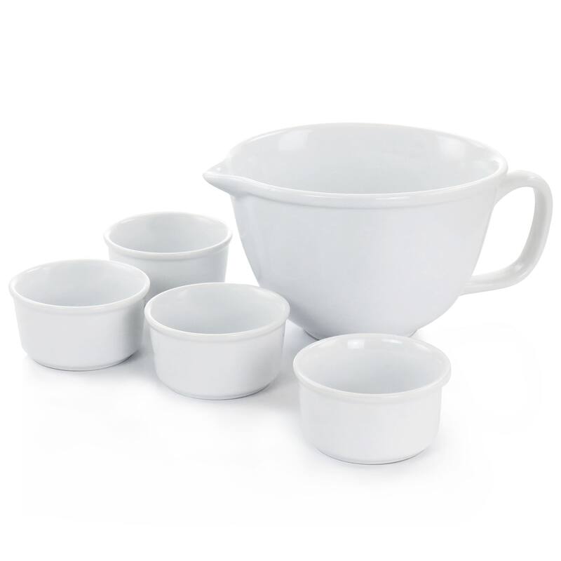 Gibson Elite Gracious Dining 5 Piece Ramekin and Mixing Bowl Set Bed