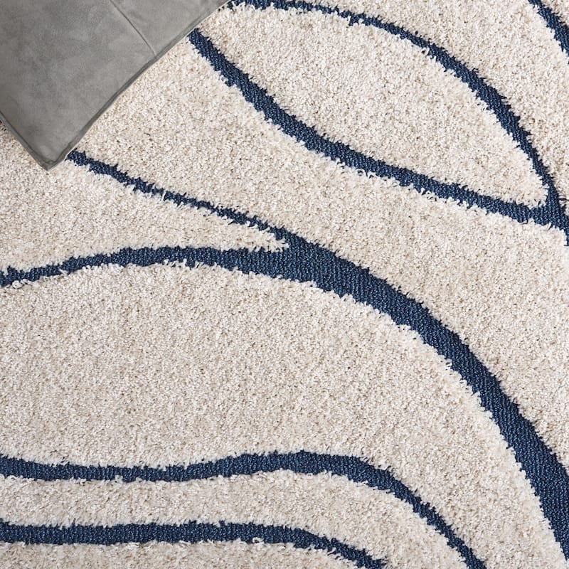 SAFAVIEH Florida Shag Staka Abstract Waves 1.2-inch Area Rug