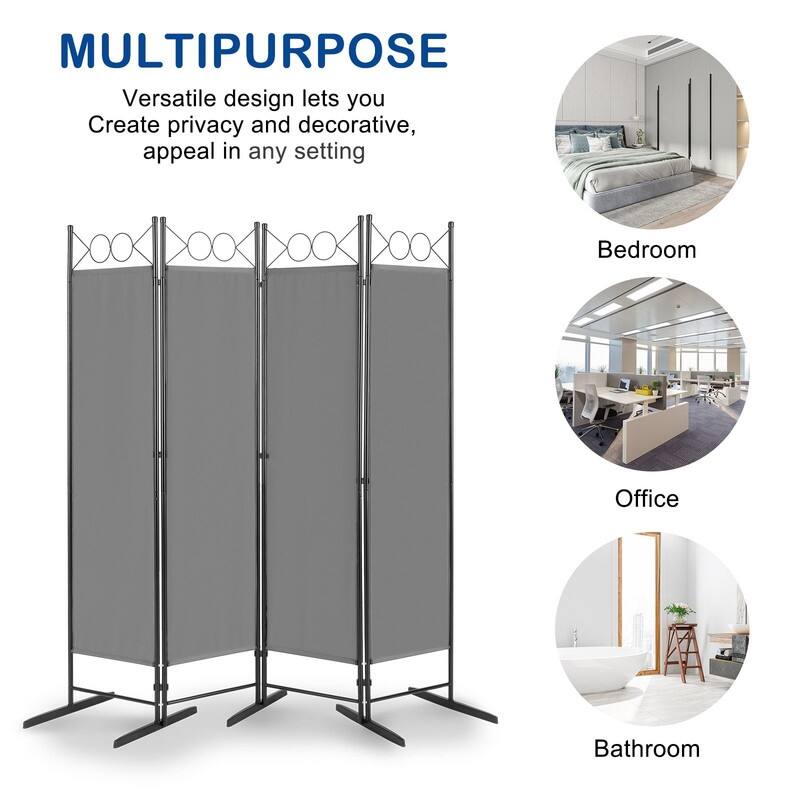 6FT Top With Shape Polyester Cloth Plastic Feet Carbon Steel Frame Foldable Screen