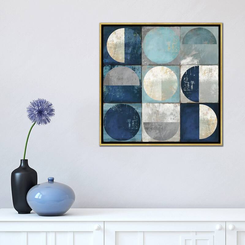 iCanvas "Teal Crescent" by Tom Reeves Framed Canvas Print