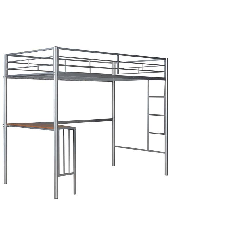 Twin Over Full Metal Bunk Bed with Desk