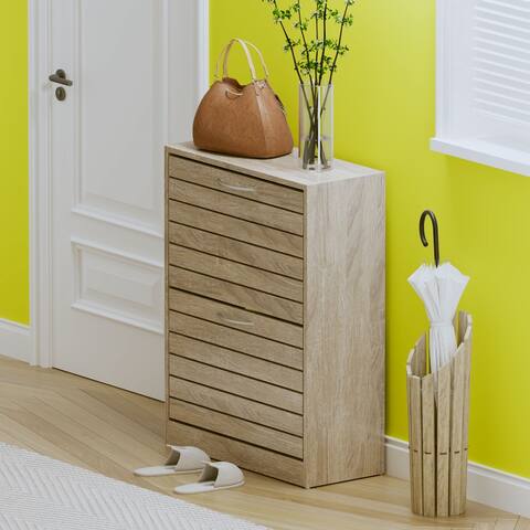 FUFU&GAGA 2 Tiers Shoe Rack Cabinet For 8 pairs
