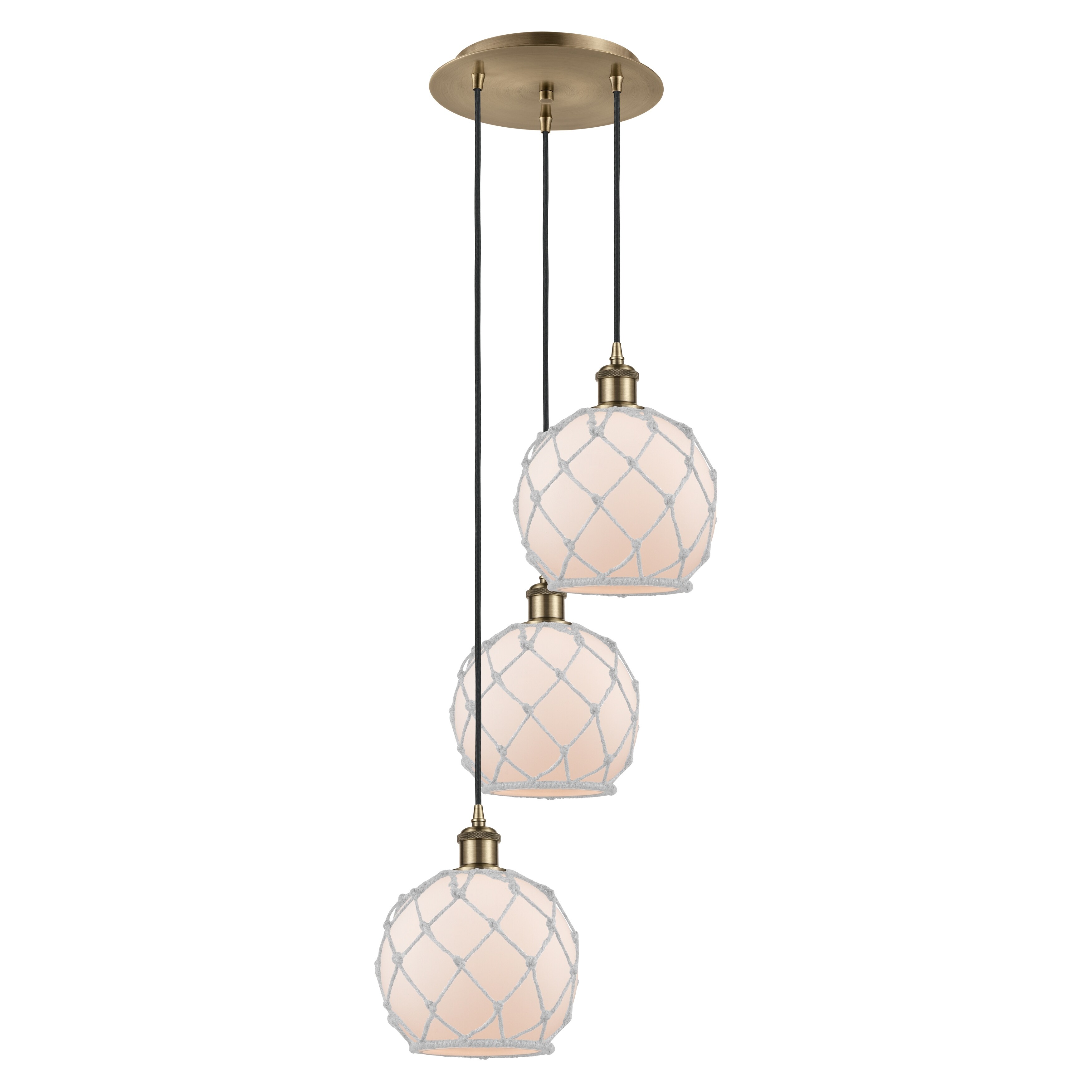 Innovations Lighting Endless Possibilities Ballston - Farmhouse Rope - 3 Light 15" Cord Hung Multi Pendant