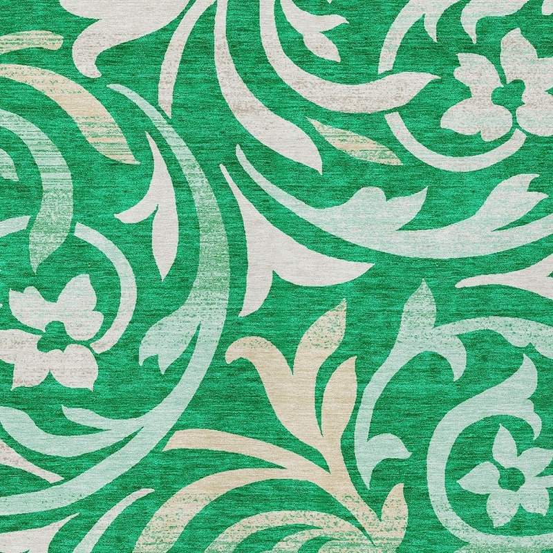 HomeRoots Floral Transitional Rectangle Outdoor Rug